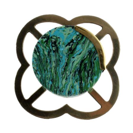 Green Texture Stone Brass Cabinet knob